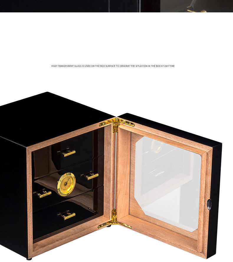 Large-Capacity Three-Layer Cigar Humidor