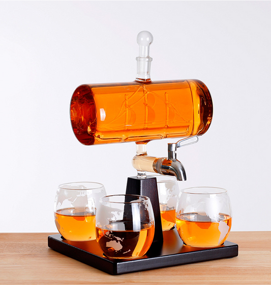 Whiskey Barrel Decanter Set