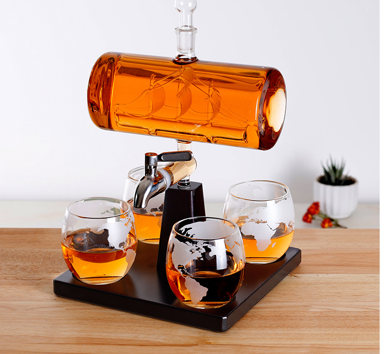 Whiskey Barrel Decanter Set