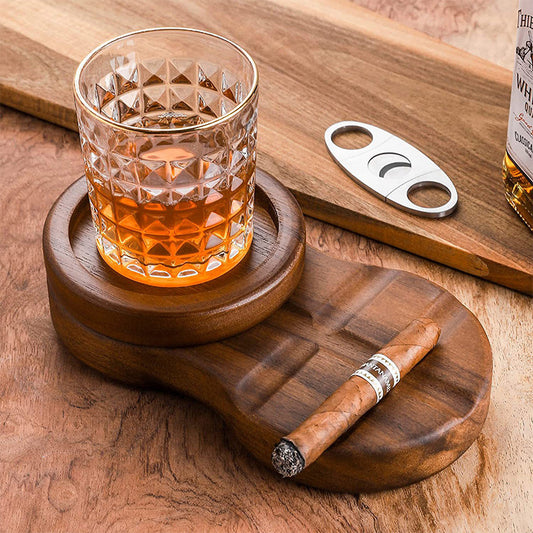 Portable Wooden Ashtray with Keychain