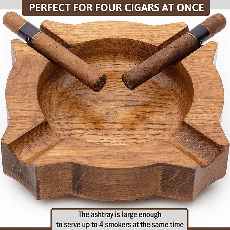 Portable Wooden Ashtray with Keychain