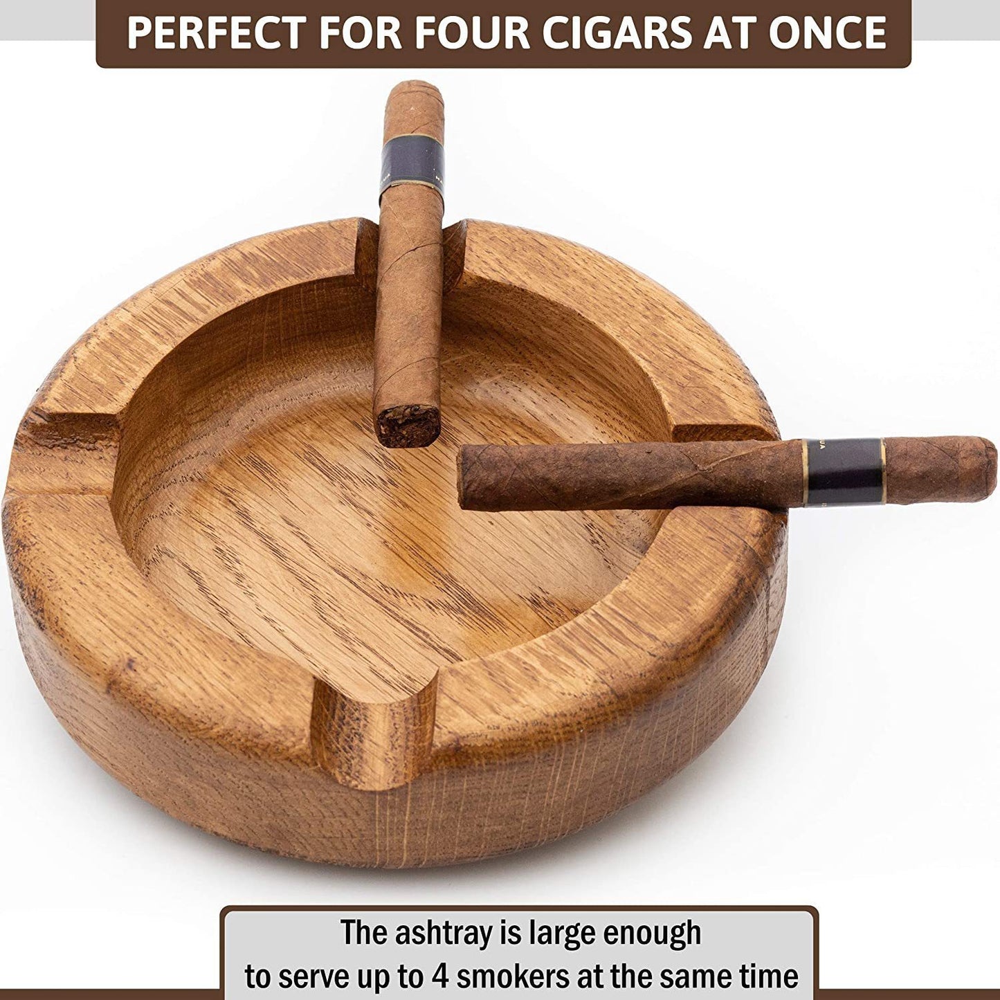 Portable Wooden Ashtray with Keychain